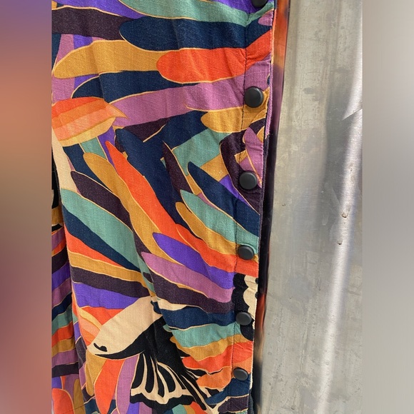 Farm Rio and Anthropologie Toucan Jumpsuit with button on the side on pant legs - Picture 5 of 5
